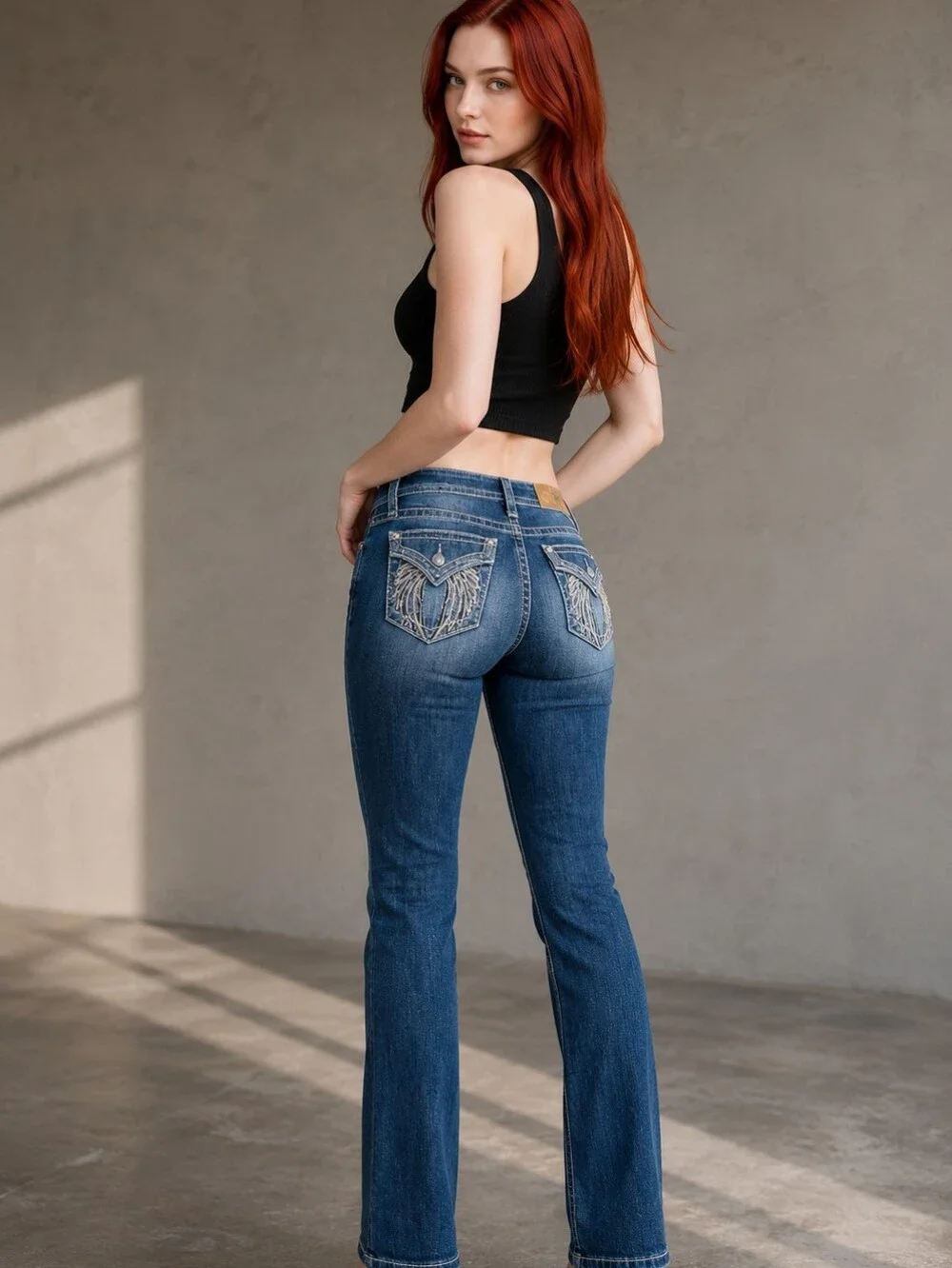Miss Me Bootcut Jeans 25 Dark Wash Rhinestone Angel Wing Y2K Western NWT